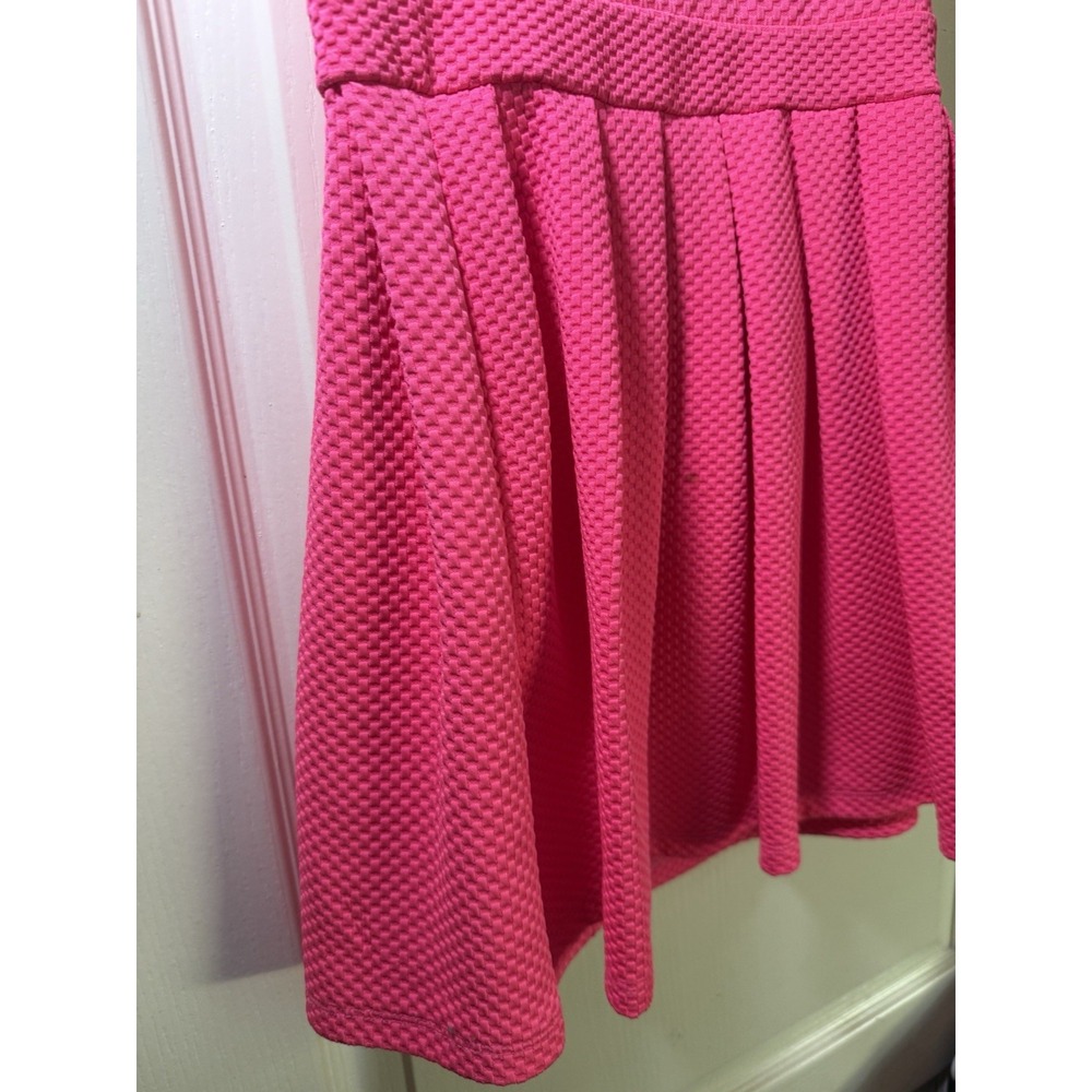 Poof! Girls Size Small Hot Pink Textured Fit & Flare Party Dress Sleeveless Fun - Picture 7 of 14